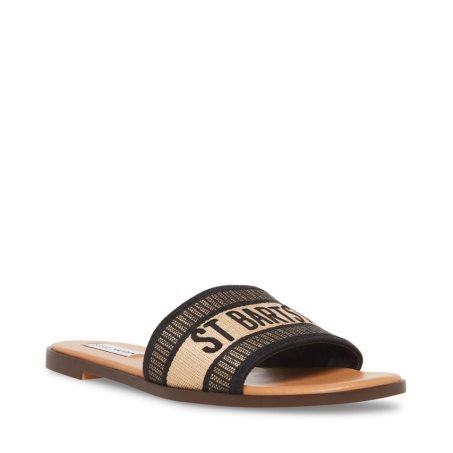 Black Steve Madden Knox Women's Slides | PH 7502TCJ